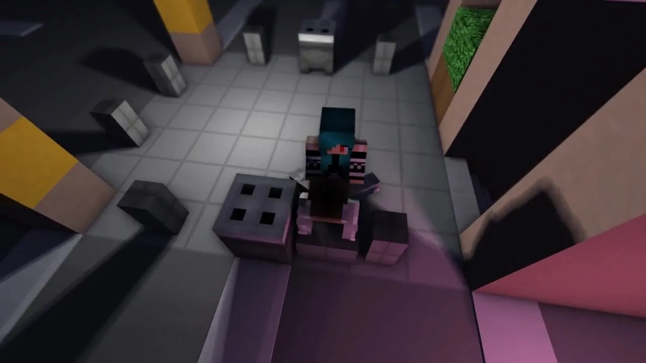 HD Minecraft porn parody - Sex of 2 sissies on a darksome night on the roof  of a parking lot - 4K 60 FPS Video