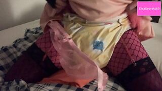 Diaper Sissy wearing many chubby diapers in chasity - ElisaSecrets69