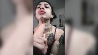 Femboy tattoed Dancing and craves milk in her body