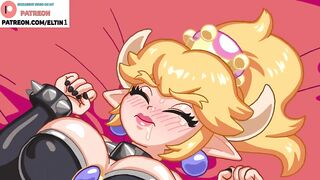 FUTA PEACH BANG BOWSETTE AND CREAMPIE futanari MANGA MARIO ANIMATION 4K 60FPS